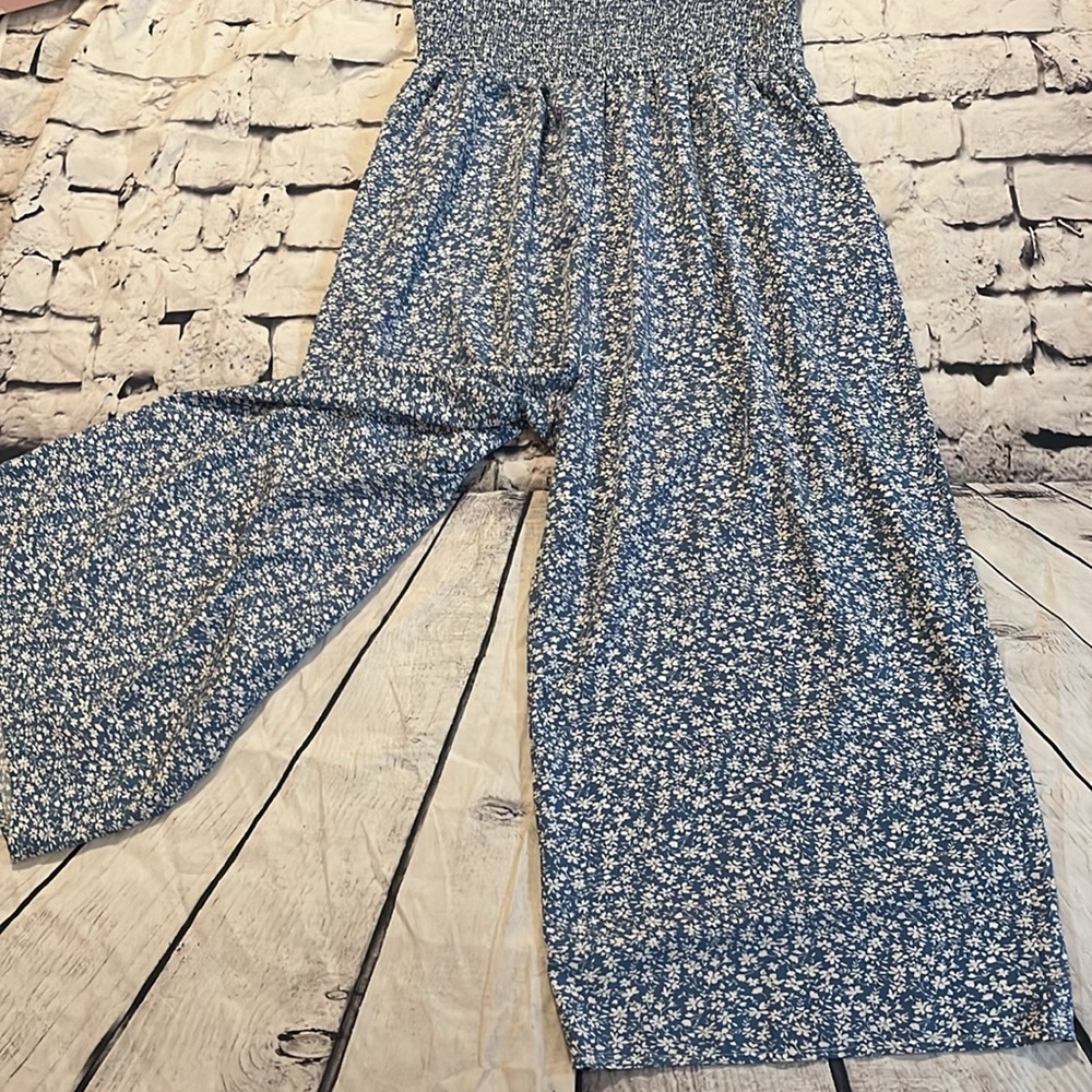 Floral Blue Jumpsuit - Picture 2 of 7